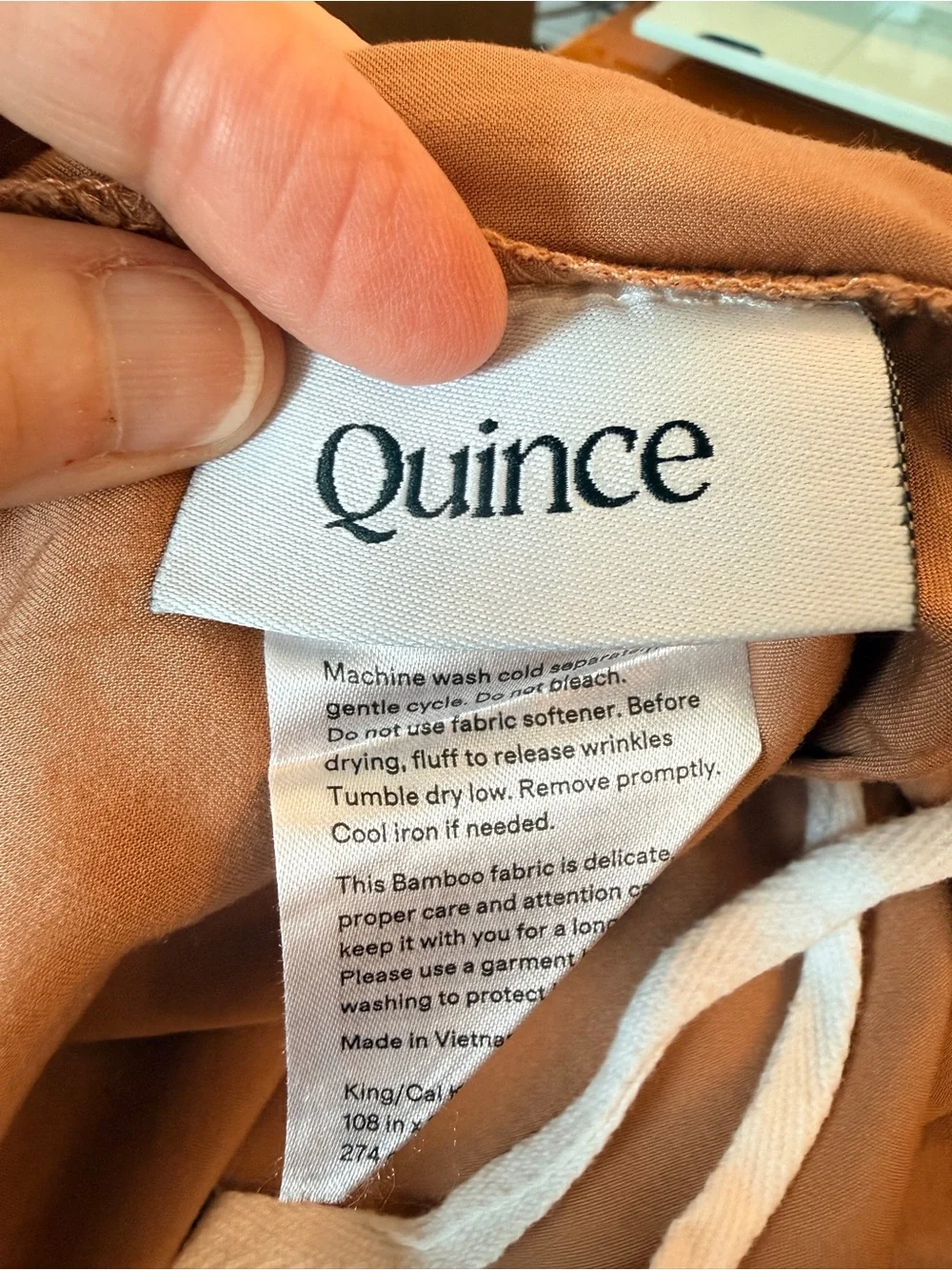Quince Bamboo Duvet Cover – King/Cal King – Walnut (tiny flaw; see photos)